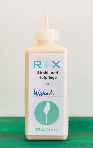 RAZUN R+X Individuelle Strahlpflege und Hufpflege in einer hdpe-Flasche