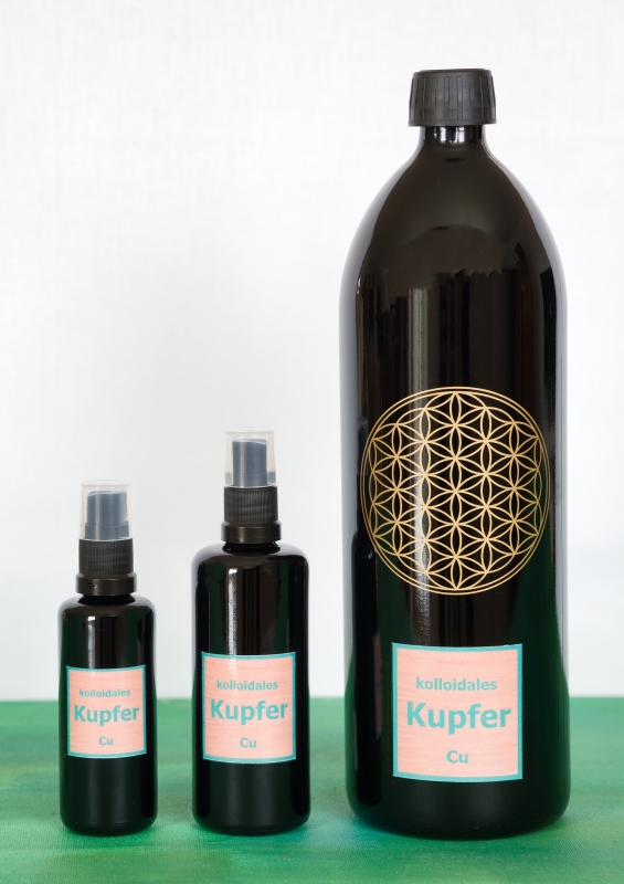 Kolloidales Kupfer optimal aufbewahrt im Violettglas